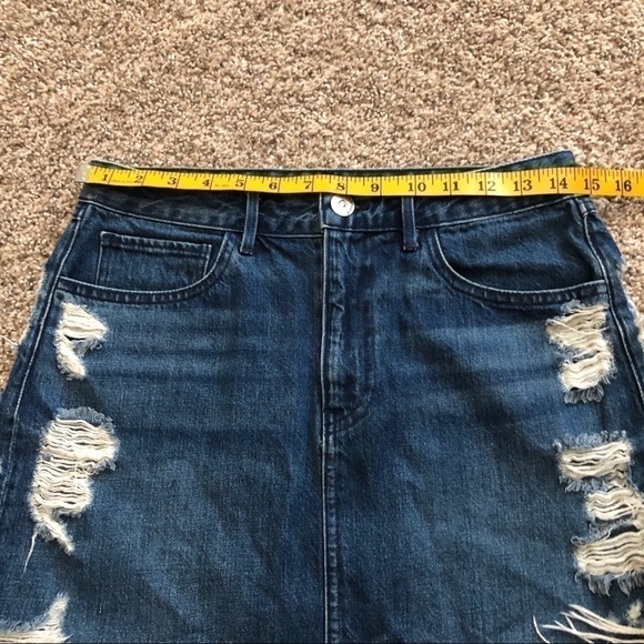 3X1 distressed Celine denim raw hem skirt - Picture 9 of 9